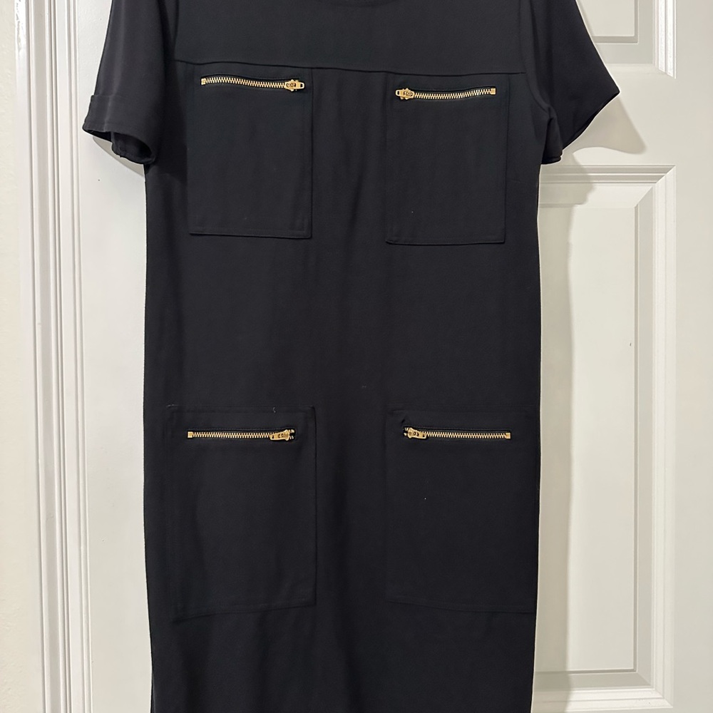 Elegant Black Dress with Gold Accents